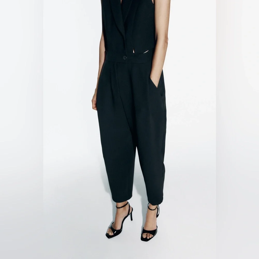 NWOT Zara | Blazer Style Jumpsuit with cutouts - Picture 3 of 17